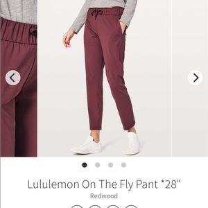 Lululemon on the fly pants size 6 NWOT